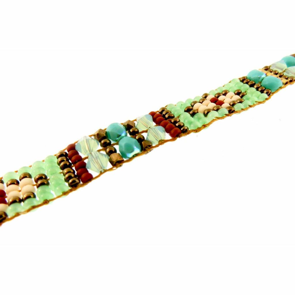 CHILI ROSE Mini Scroll Cinnamon Desert Green Turquoise Bracelet - ICE