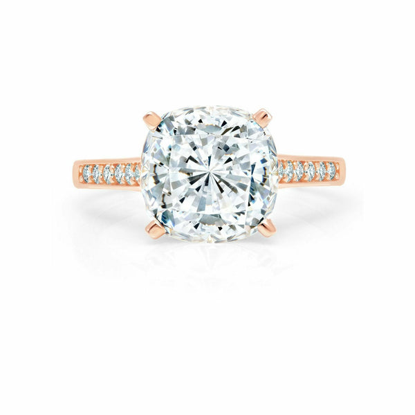 CRISLU Bliss Cushion Cut Ring finished in 18KT Rose Gold - ICE
