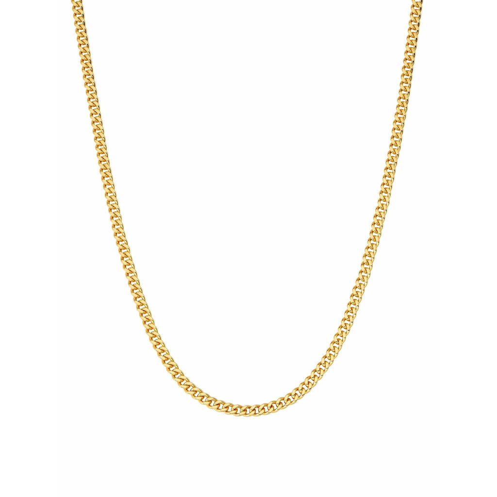 CRISLU Mens 24" Matte Curb Chain Necklace In 18KT Yellow Gold - ICE