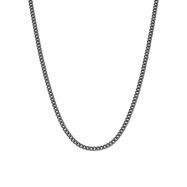 CRISLU Mens 24" Matte Curb Chain Necklace In Black Rhodium - ICE