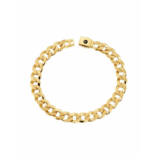 CRISLU Mens Matte Curb Chain Bracelet In 18KT Yellow Gold - ICE