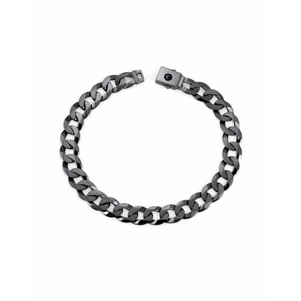 CRISLU Mens Matte Curb Chain Bracelet In Black Rhodium - ICE