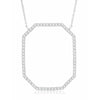 CRISLU Open Octagon Pave Necklace In Rose Gold - ICE