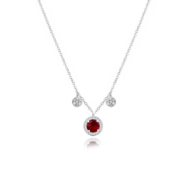 Meira T Dainty Ruby and Diamonds Necklace - ICE
