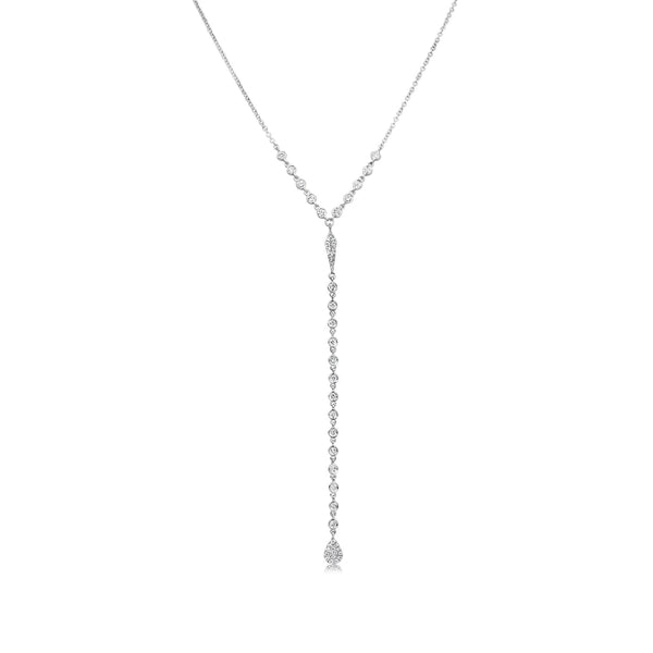 Meira T White Gold Diamond Lariat Necklace - ICE