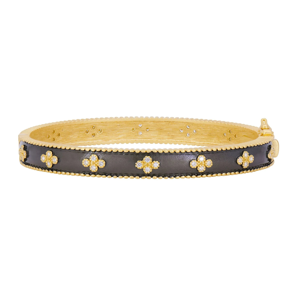 Freida Rothman Clover Station Hinge Bangle - Gold