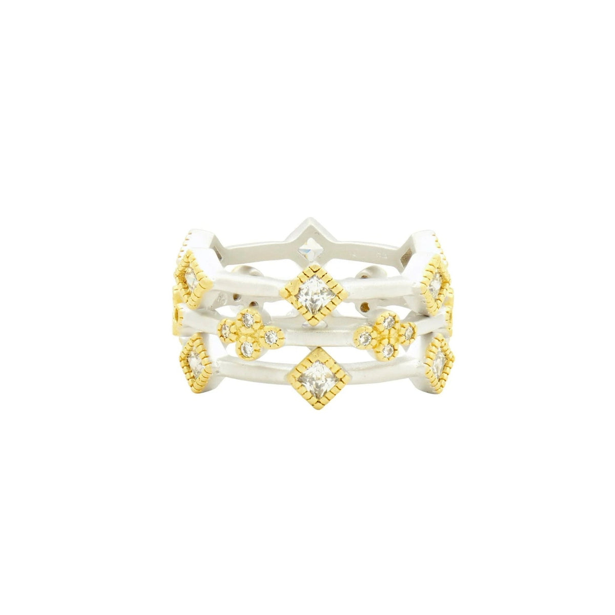 Clearance Rings Freida Rothman Freida Rothman Armor of Hope 3-Stack Ring– ICE