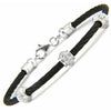 Lau International 3 Diamond Rondel Black Cable Bracelet