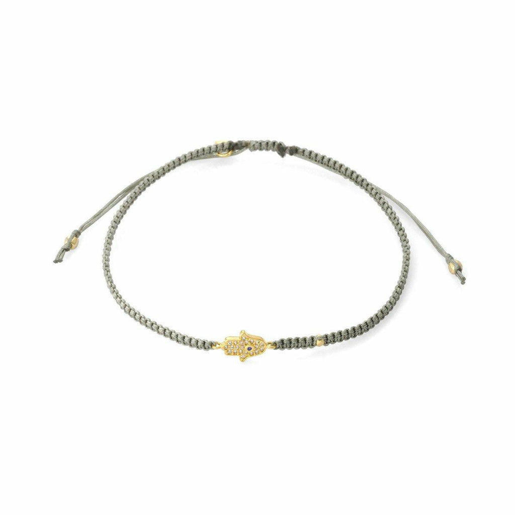  Tai Braided Silk Cord Bracelet with Mini Hamsa
