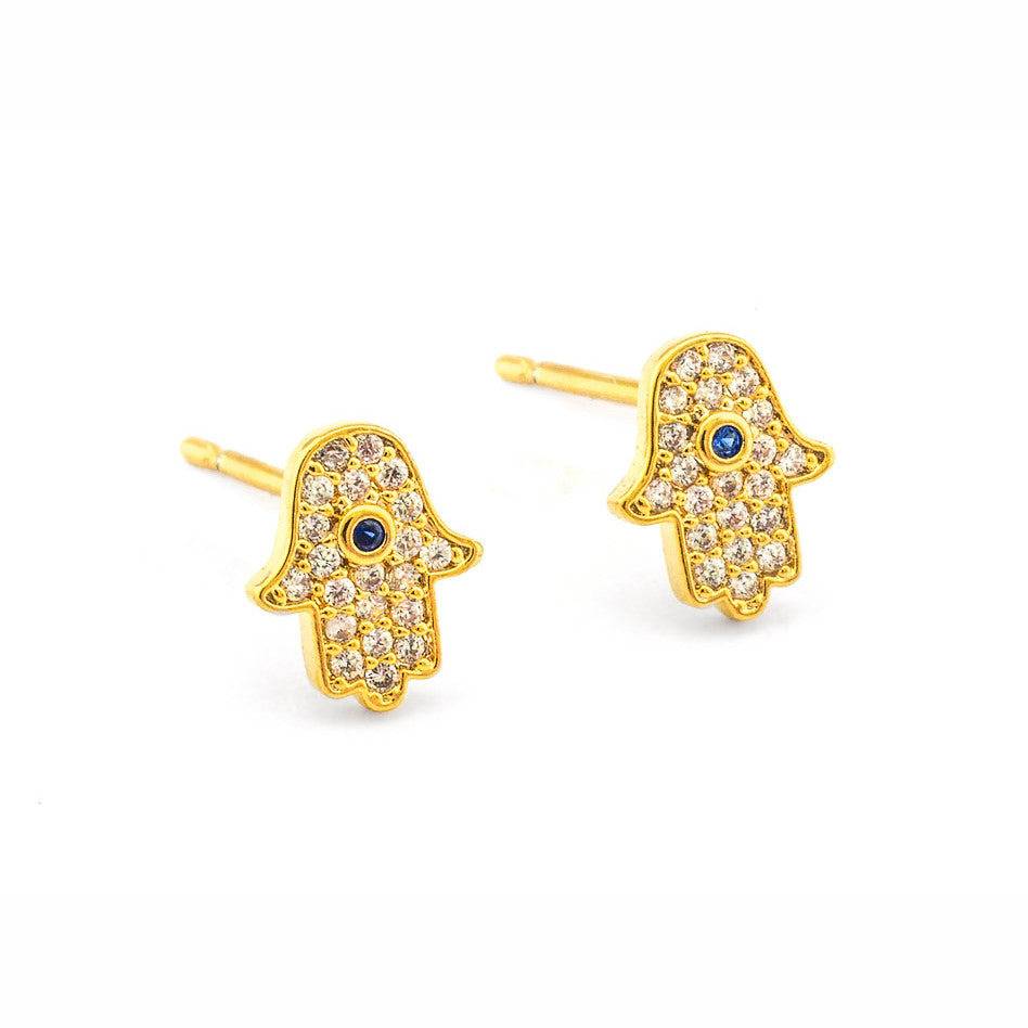  Tai  Pave Hamsa  Earrings - Gold 