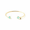 Tai Small Glass Open Cuff Bracelet -Aqua & Gold