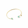 Tai Small Glass Open Cuff Bracelet -Aqua & Gold