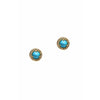 Tai Glass Turquoise  Stud Earrings - Gold 