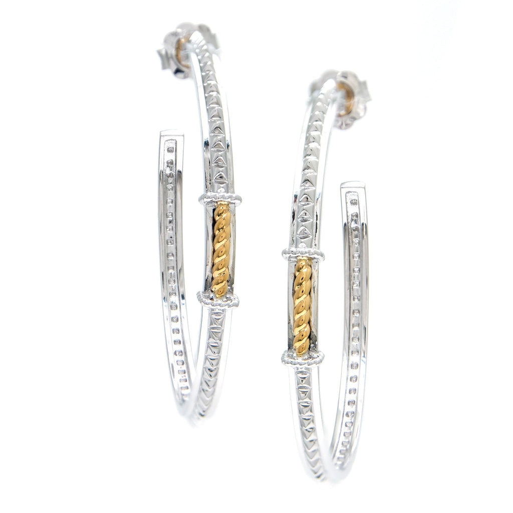Andrea Candela 18kt and Sterling Silver 45mm Hoop Earrings - ICE