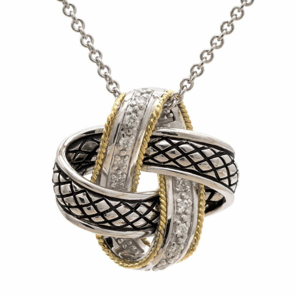 Andrea Candela - 18kt and Sterling Silver Diamond Love Knot Pendant - Nudo de Amor Collection - ICE