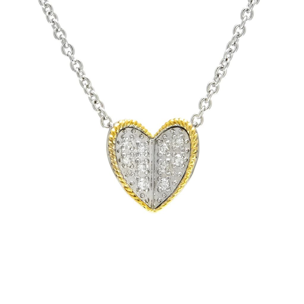 Andrea Candela 18KT & STERLING SILVER HEART SHAPE DIAMOND NECKLACE - Pop-Up Collection - ICE