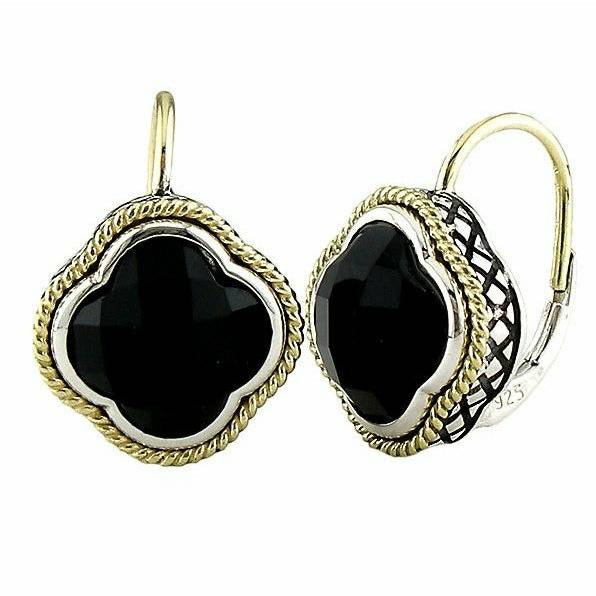Andrea Candela - Clover Black Onyx Earrings - Trebol Collection - ICE