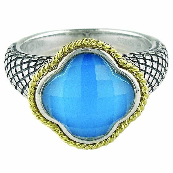 Andrea Candela Doublet Turquoise Clover Mini Ring _Trebol Collection - ICE