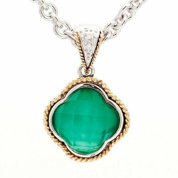 Green Agate Stone, Shell, 24k Gold Plated Necklace — Coquelicot Gallery and  Cafe