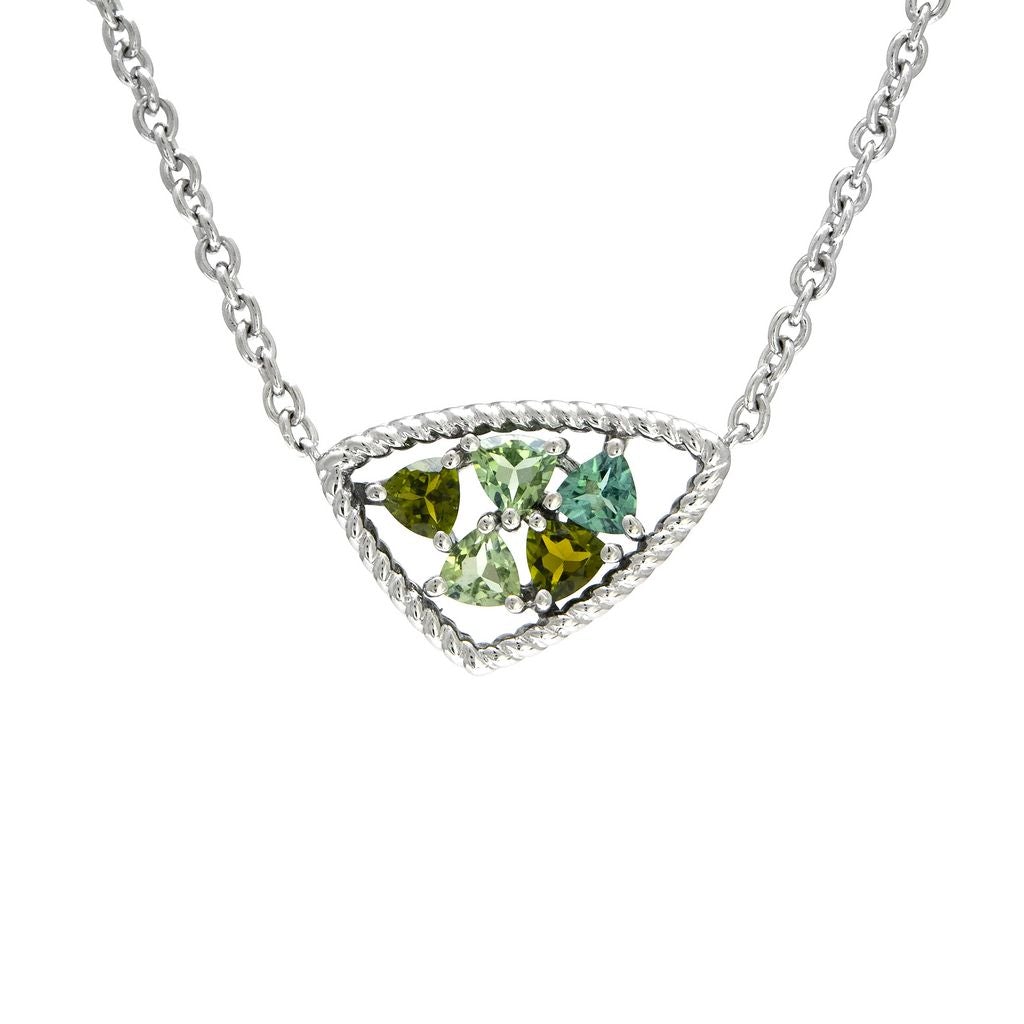 Andrea Candela STERLING SILVER GREEN TOURMALINE NECKLACE - Mosaico Collection - ICE