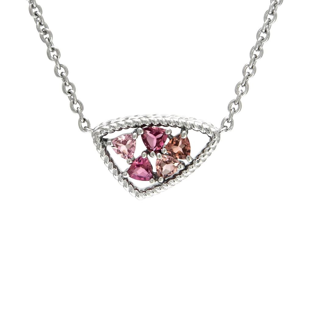 Andrea Candela STERLING SILVER PINK TOURMALINE NECKLACE - Mosaico Collection - ICE
