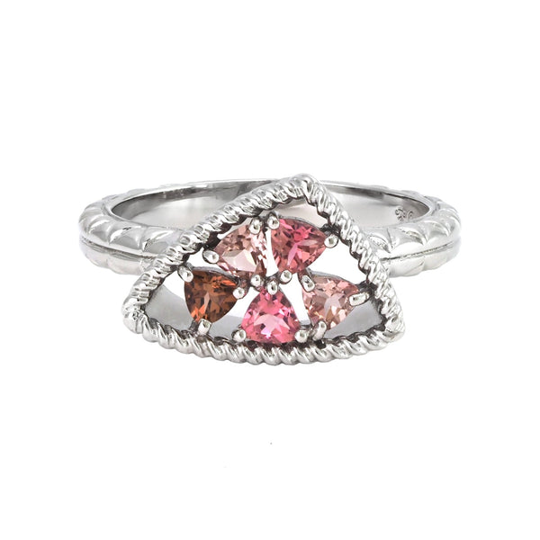 ANDREA CANDELA STERLING SILVER PINK TOURMALINE RING - Mosaico Collection - ICE