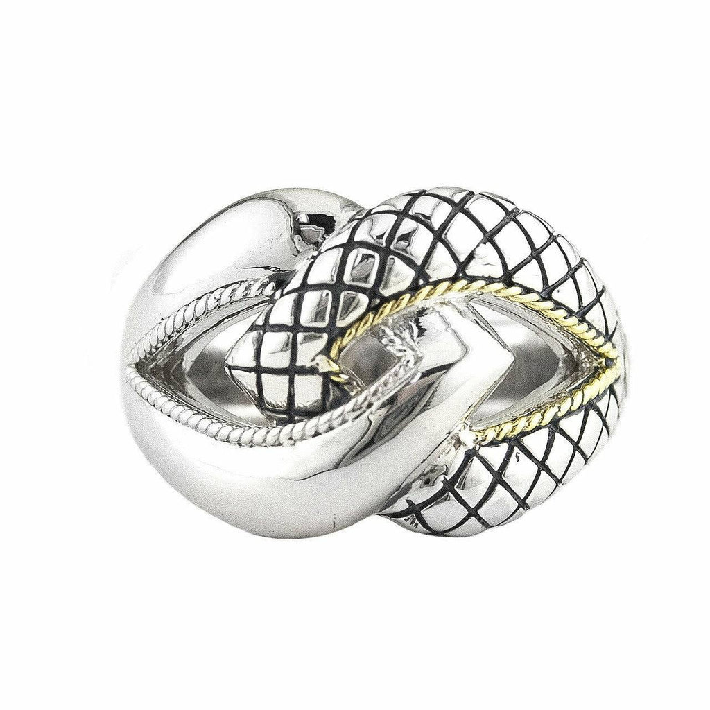 Andrea Candela Two Tone Bold Twisted Cable Ring - ICE