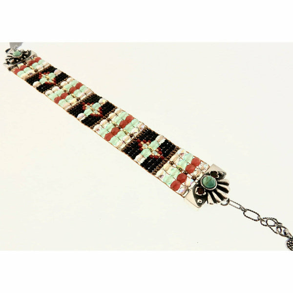 Chili Rose Black Scales Bracelet with Flower Gems - ICE