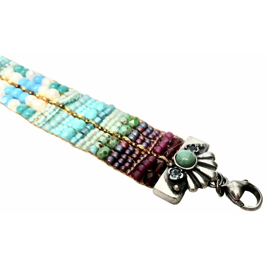 Chili Rose "Blue Note" with Fancy Gemstone TIp Bracelet -Ombre Collection - ICE