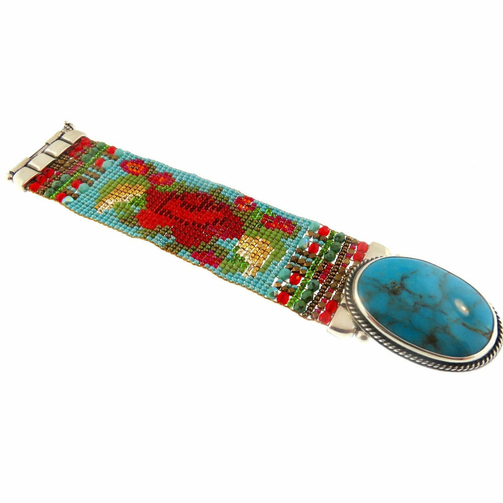 CHILI ROSE Chunky Turquoise Tattoo Rose Aragon Braceletβ ICE