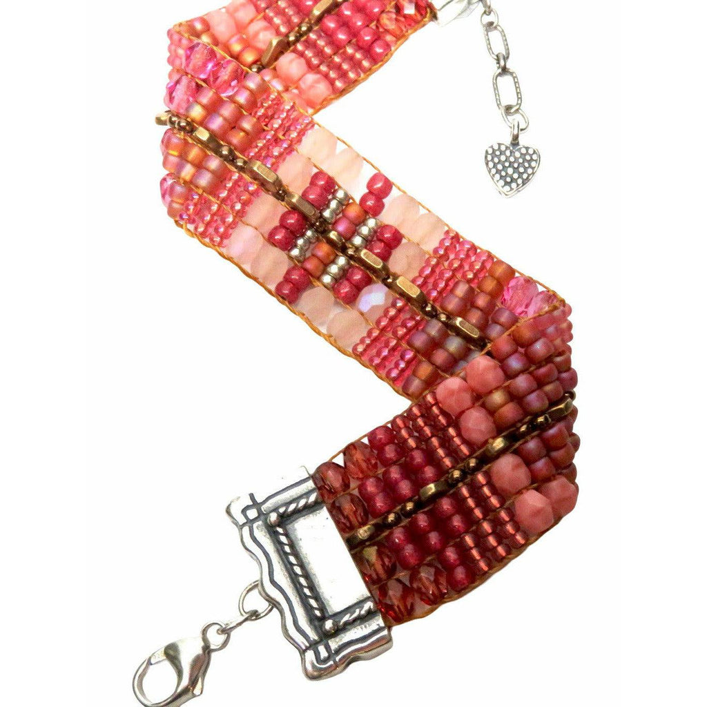 Chili Rose "Pink Freshnes " Bracelet with Silver Tip Frame - ICE