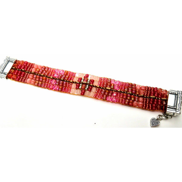 Chili Rose "Pink Freshnes " Bracelet with Silver Tip Frame - ICE