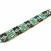 Chili Rose Silver Blue & Black Jet Tiffany Beaded Bracelet - ICE