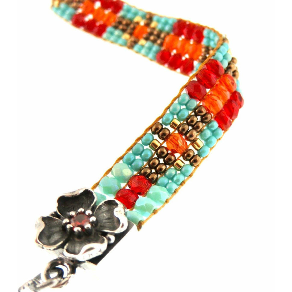 Chili Rose Tiny Hot Cross Flower Gem Bracelet by Adonnah Langer– ICE