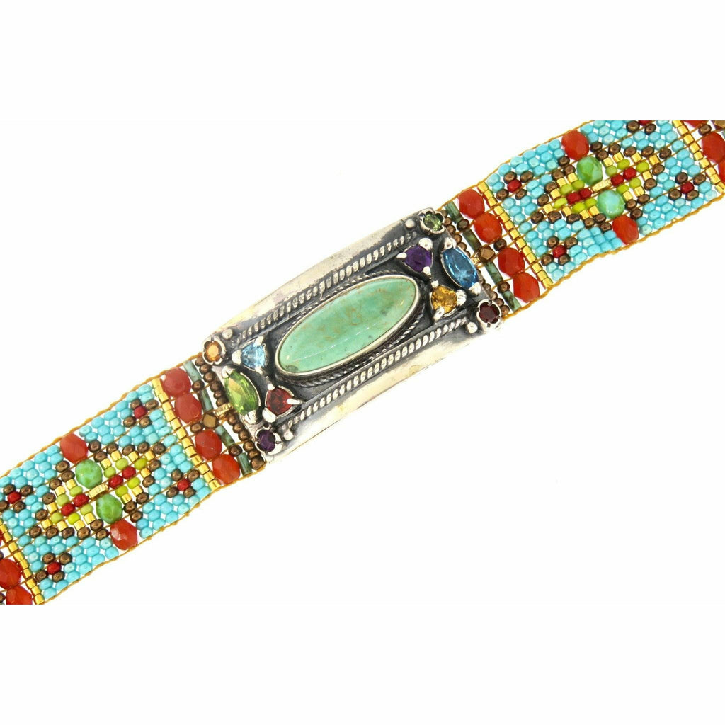 CHILI ROSE TURQUOISE AND RED DESERT COWGIRL GEMSTONE BRACELET - ICE