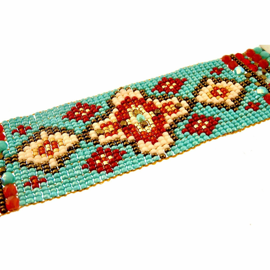 Chili Rose Turquoise Fancy Classic Red Carpet Bracelet - ICE