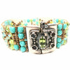 CHILI ROSE Turquoise, Ivory & Bronze Cowboy Gemstone Beaded Bracelet - ICE