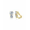 CRISLU 2 Stone Postless Earrings Finished in 18kt Yellow Gold - ICE