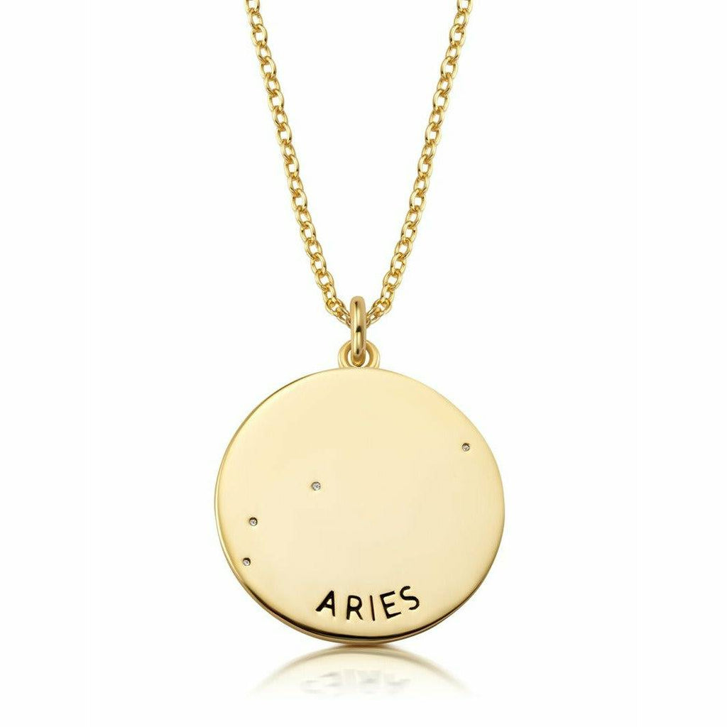 CRISLU ARIES - ZODIAC NECKLACE FINISHED IN 18KT YELLOW GOLD - ICE