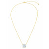 CRISLU Bliss Cushion Cut Necklace finished in 18KT Gold - ICE