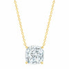CRISLU Bliss Cushion Cut Necklace finished in 18KT Gold - ICE