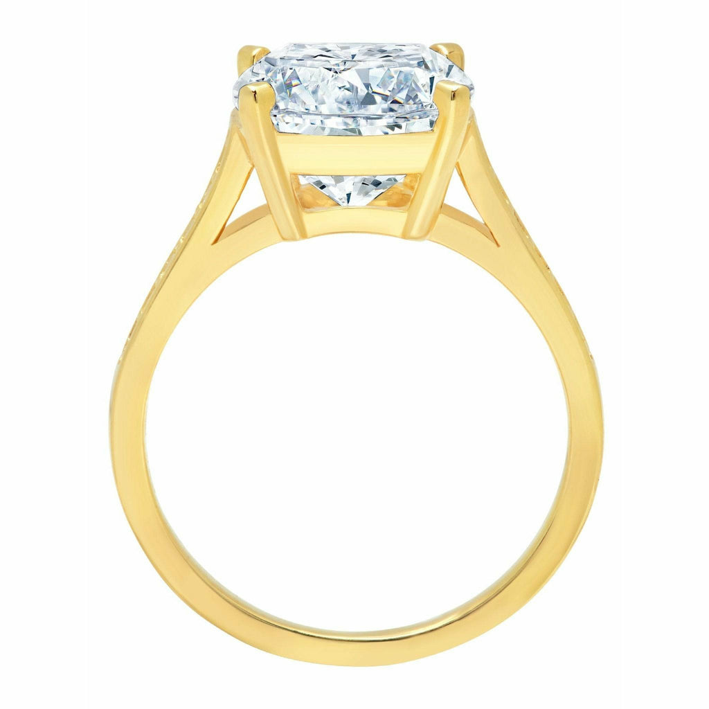 CRISLU Bliss Cushion Cut Ring finished in 18KT Gold - ICE