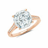 CRISLU Bliss Cushion Cut Ring finished in 18KT Rose Gold - ICE