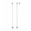 CRISLU Chain Prong Set Linear Earrings Finished in Pure Platinum - ICE