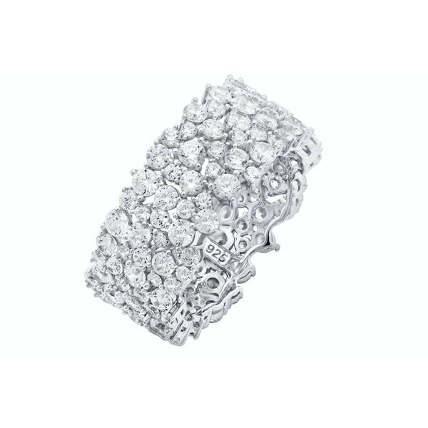 CRISLU Cluster Large Eternity Ring Finished in Pure Platinum - ICE