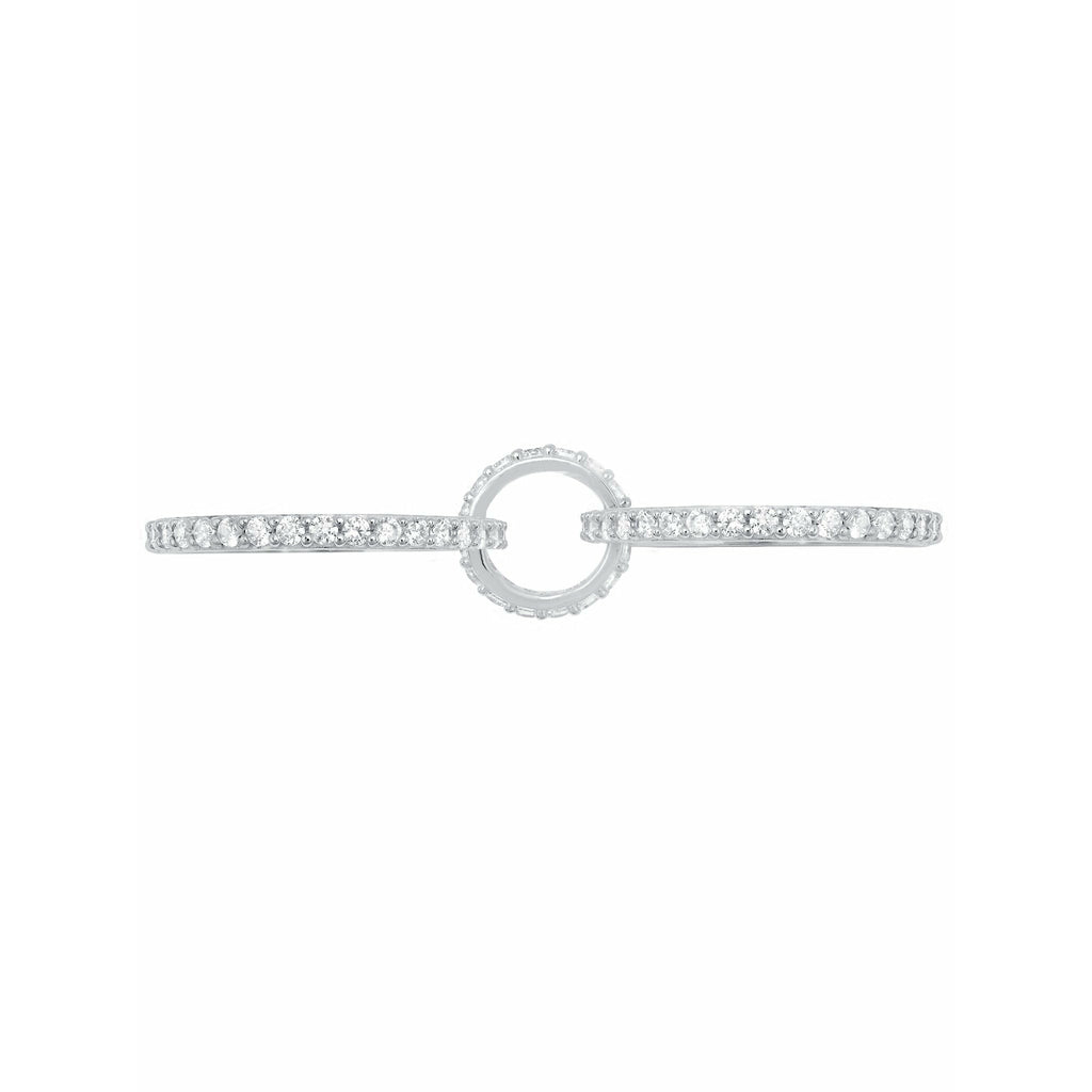 Crislu Cubic Zirconia Double Link Ring Finished in Pure Platinum -1.70 - ICE
