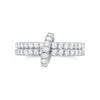 Crislu Cubic Zirconia Double Link Ring Finished in Pure Platinum -1.70 - ICE