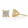 Crislu Cubic Zirconia Princess Cut Square Stud Earrings 2.5 cttw - Gold - ICE