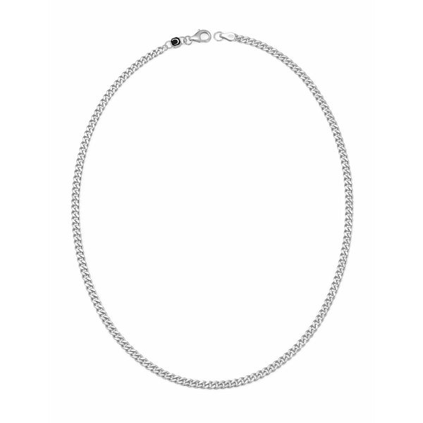 CRISLU Mens 18" Matte Curb Chain Necklace Finished in Pure Platinum - ICE
