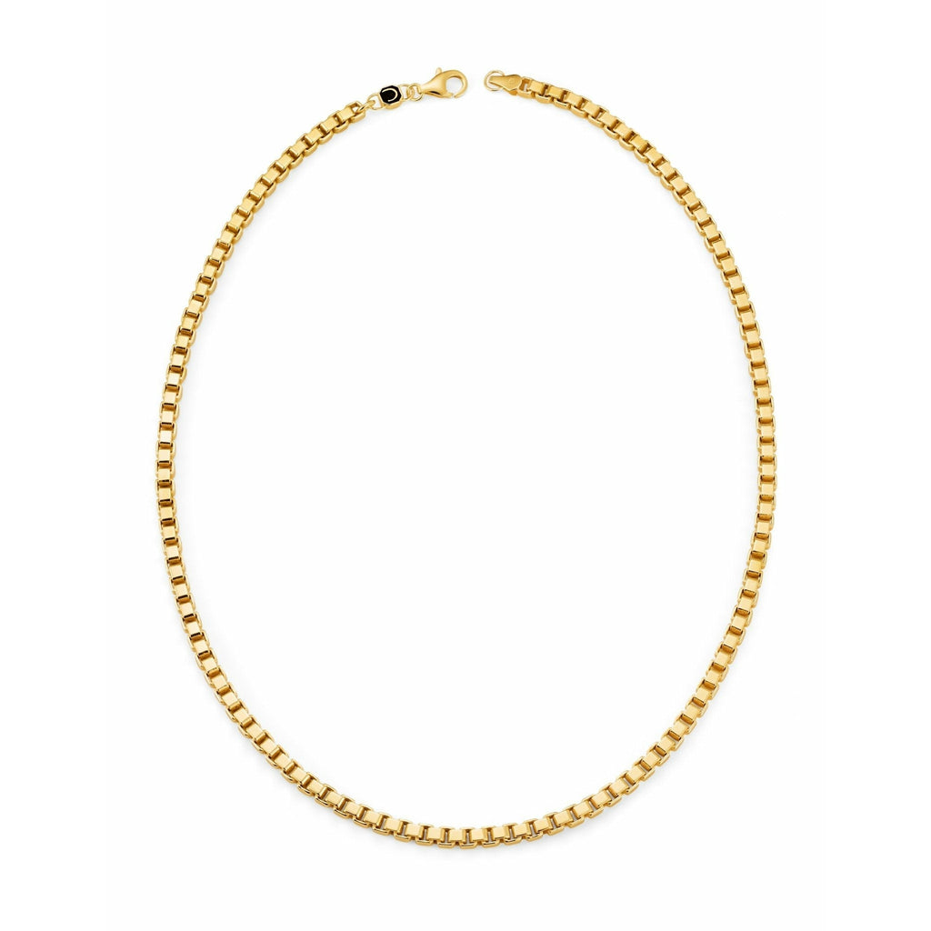 CRISLU Mens 24" Matte Box Chain Necklace In 18kt Gold Finish - ICE